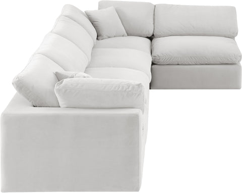 Dolce Cream Velvet Modular Sectional Sec5D