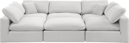 Dolce Cream Velvet Modular Sectional Sec6C