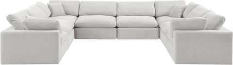 Dolce Cream Velvet Modular Sectional Sec8A