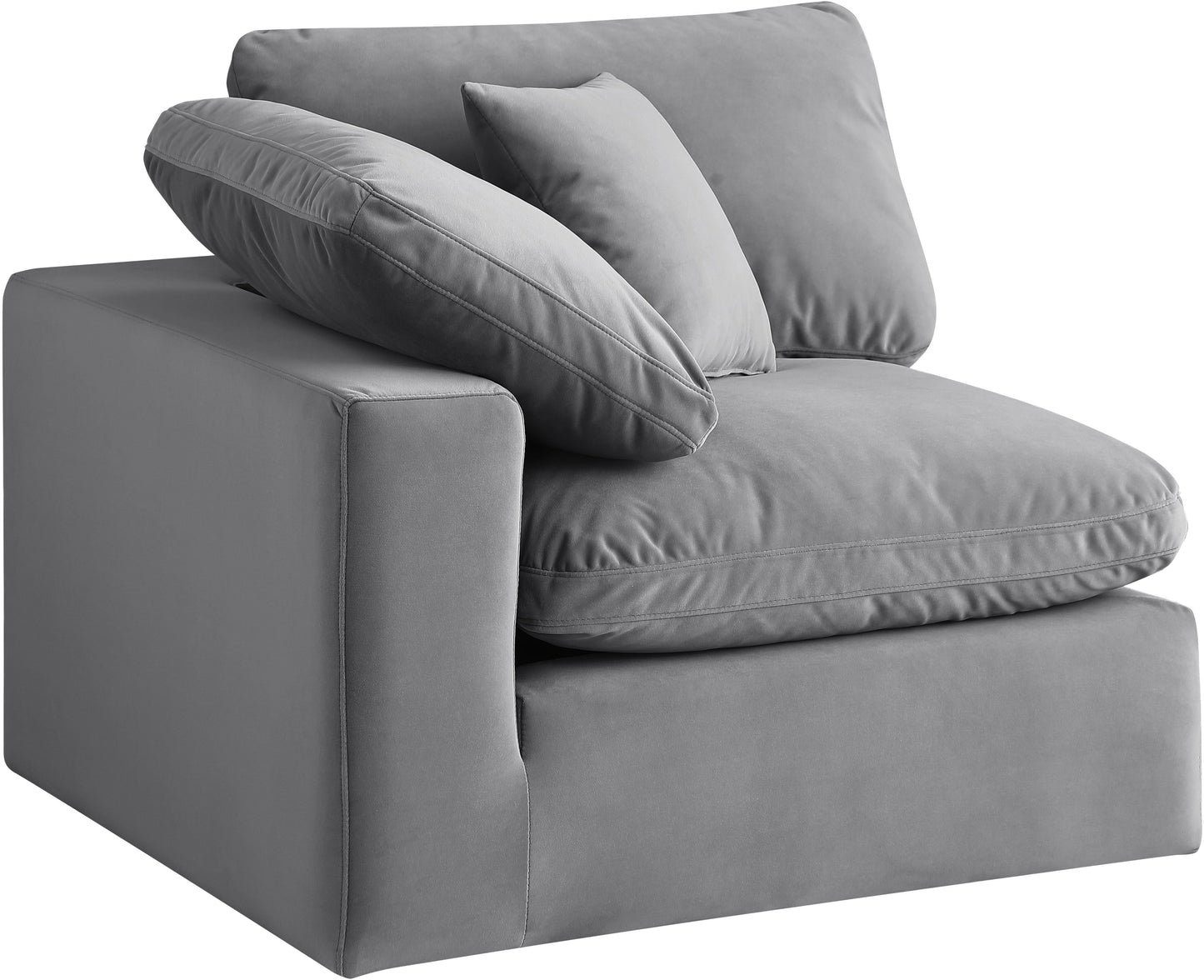 dolce grey velvet modular corner chair corner