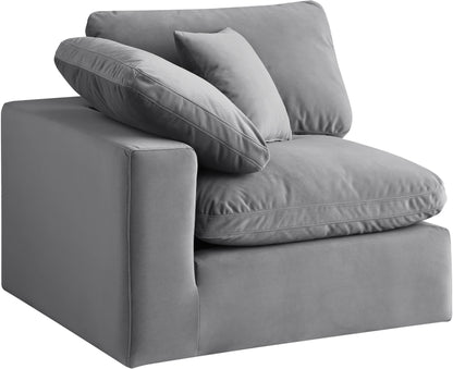 Dolce Grey Velvet Modular Corner Chair Corner