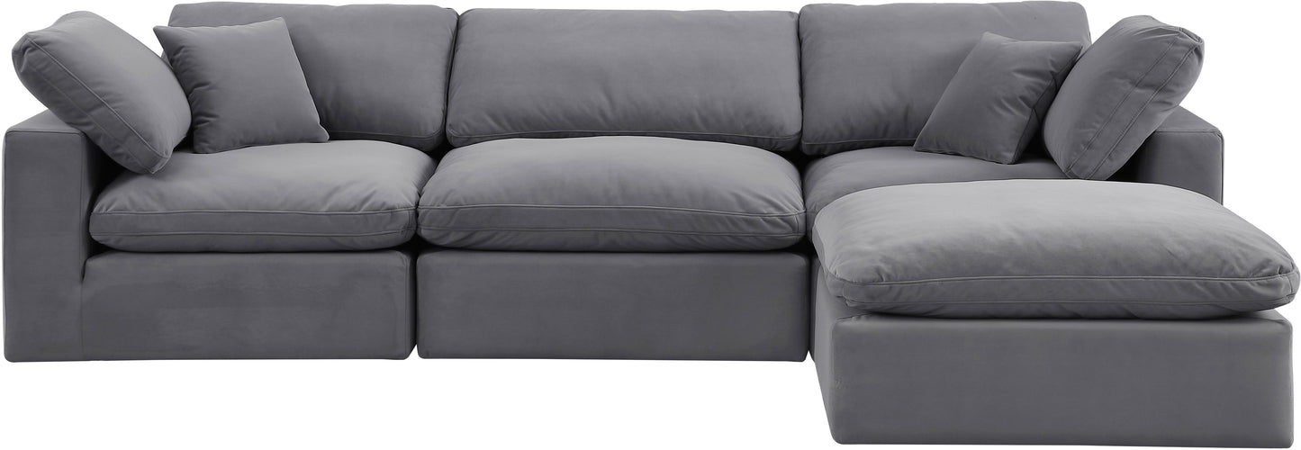 dolce grey velvet modular sectional sec4a