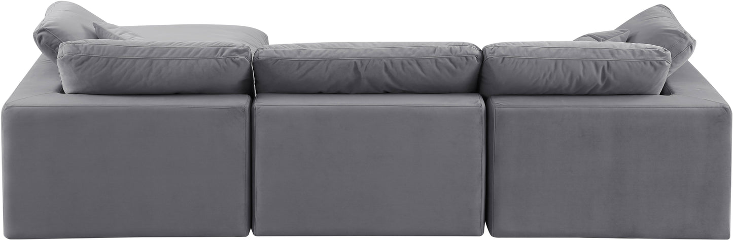 dolce grey velvet modular sectional sec4a