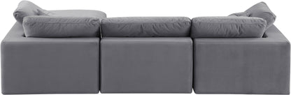 Dolce Grey Velvet Modular Sectional Sec4A