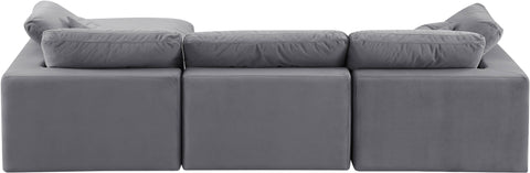 Dolce Grey Velvet Modular Sectional Sec4A