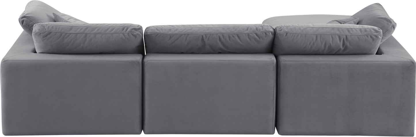 dolce grey velvet modular sectional sec4a