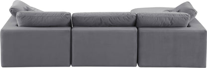 Dolce Grey Velvet Modular Sectional Sec4A