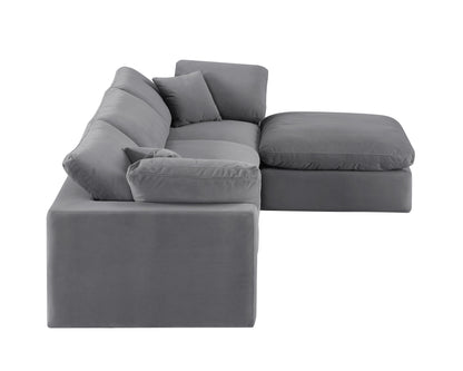 Dolce Grey Velvet Modular Sectional Sec4A