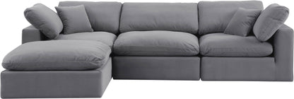 Dolce Grey Velvet Modular Sectional Sec4A