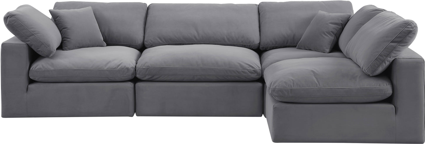 dolce grey velvet modular sectional sec4b