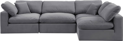 Dolce Grey Velvet Modular Sectional Sec4B