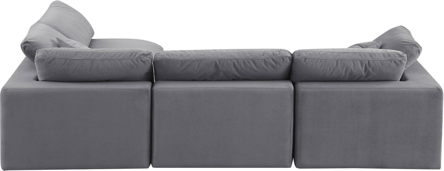 dolce grey velvet modular sectional sec4b