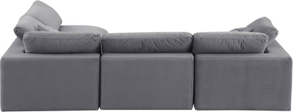 Dolce Grey Velvet Modular Sectional Sec4B