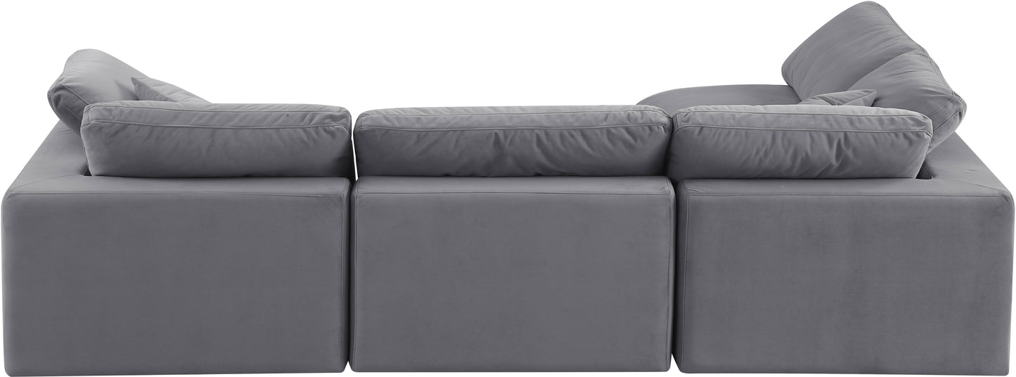 dolce grey velvet modular sectional sec4b