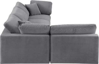 Dolce Grey Velvet Modular Sectional Sec4B