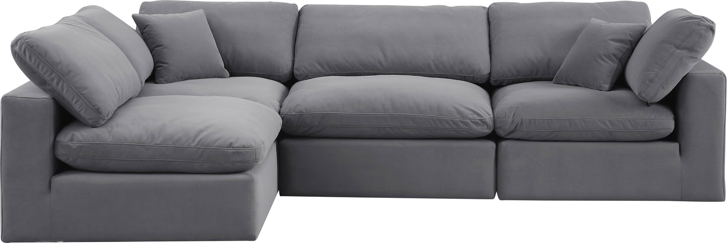 dolce grey velvet modular sectional sec4b