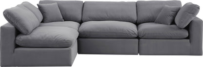 Dolce Grey Velvet Modular Sectional Sec4B