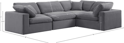 Asher Grey Velvet Modular Sectional