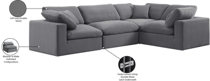 Asher Grey Velvet Modular Sectional