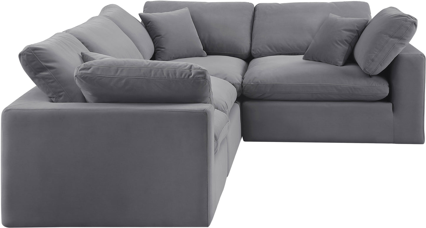 asher grey velvet modular sectional