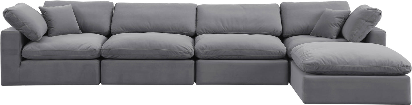 dolce grey velvet modular sectional sec5a