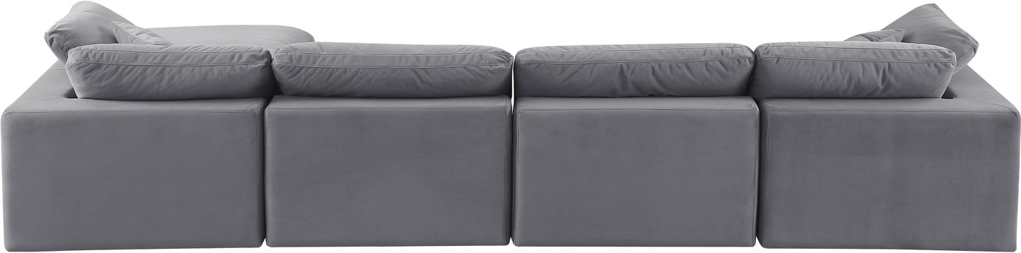 dolce grey velvet modular sectional sec5a