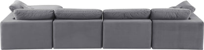 Dolce Grey Velvet Modular Sectional Sec5A