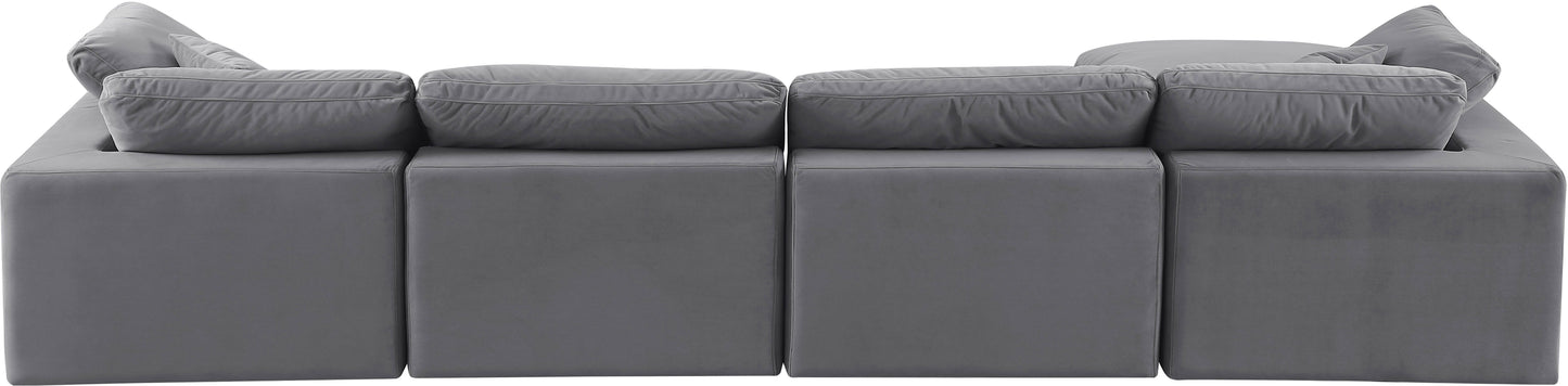 dolce grey velvet modular sectional sec5a