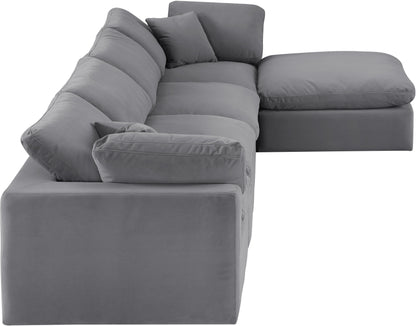 Dolce Grey Velvet Modular Sectional Sec5A