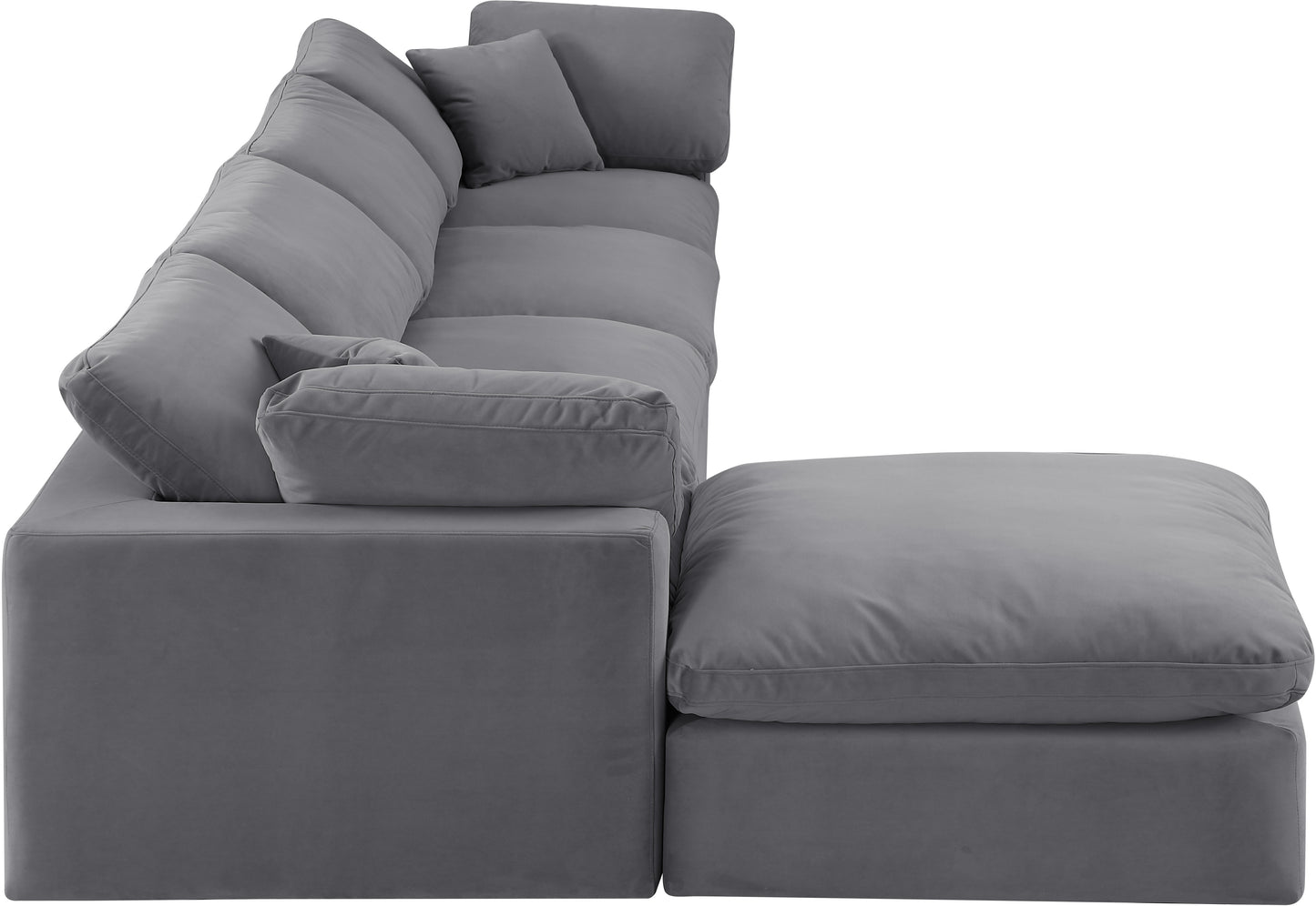 dolce grey velvet modular sectional sec5a