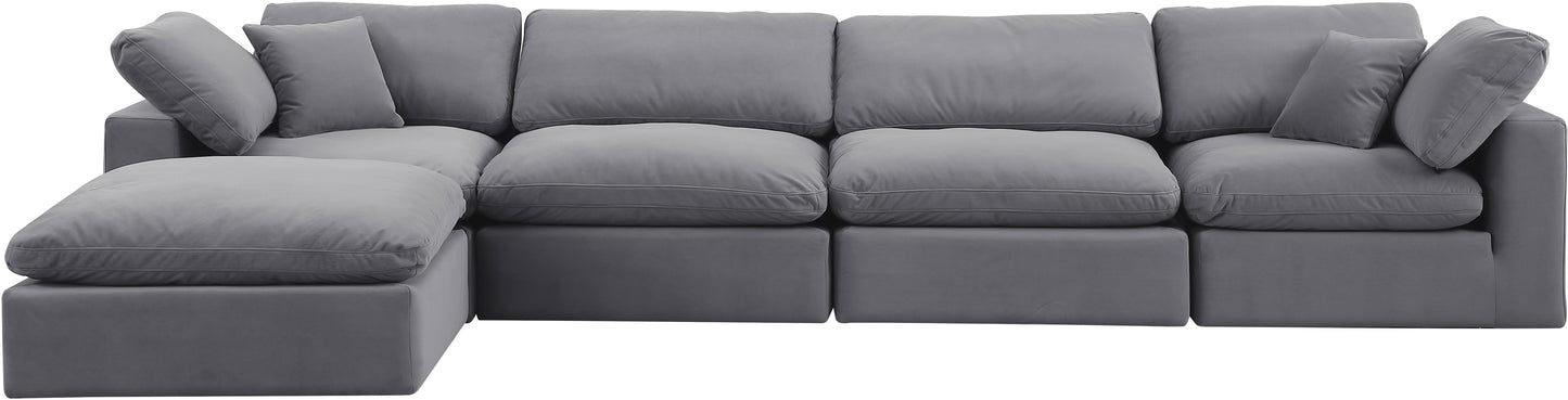 dolce grey velvet modular sectional sec5a