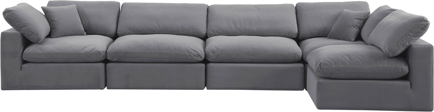 dolce grey velvet modular sectional sec5d