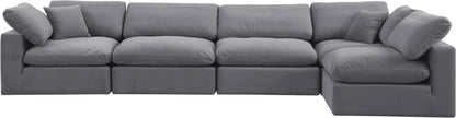 Dolce Grey Velvet Modular Sectional Sec5D