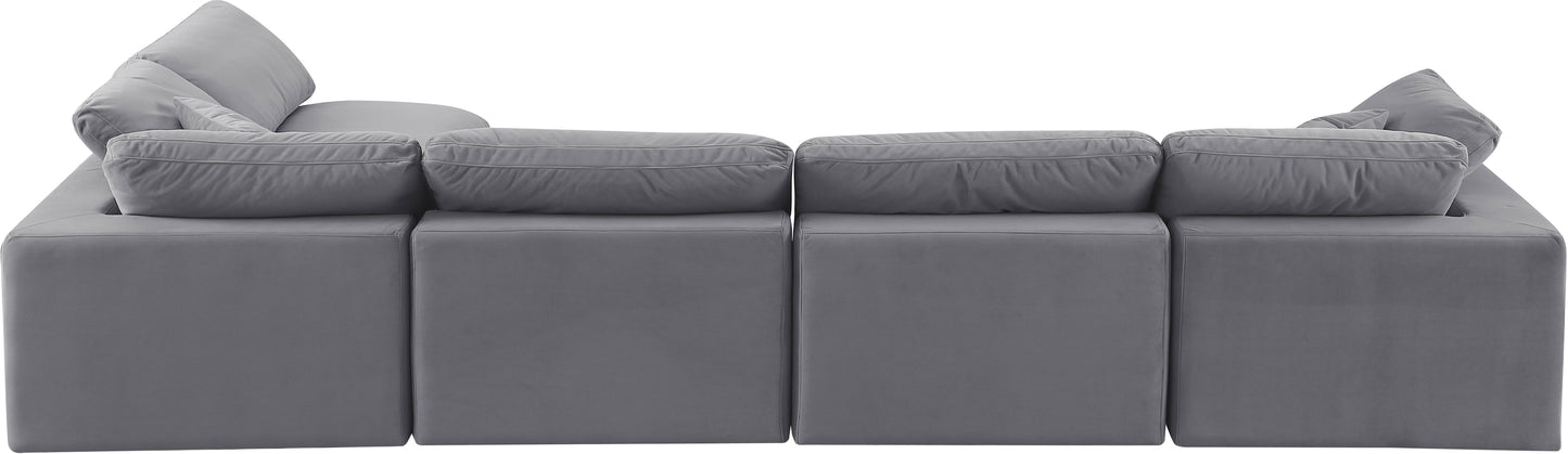 dolce grey velvet modular sectional sec5d