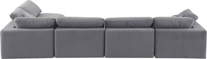 Dolce Grey Velvet Modular Sectional Sec5D