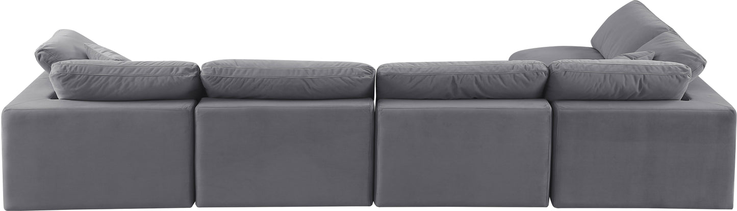 dolce grey velvet modular sectional sec5d