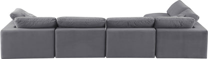 Dolce Grey Velvet Modular Sectional Sec5D