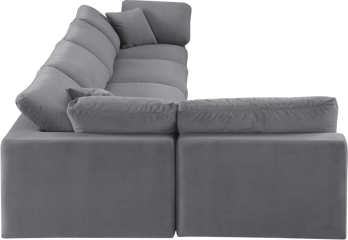 dolce grey velvet modular sectional sec5d