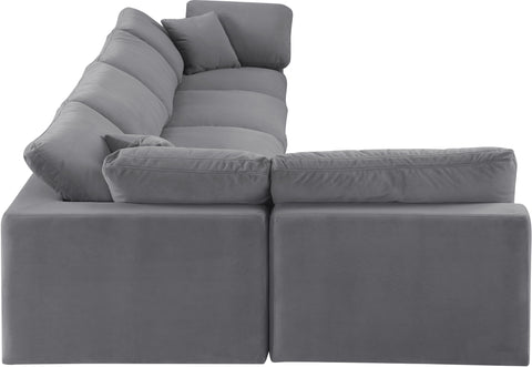 Dolce Grey Velvet Modular Sectional Sec5D