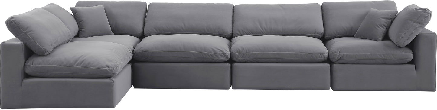 dolce grey velvet modular sectional sec5d