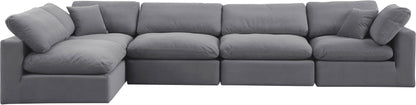 Dolce Grey Velvet Modular Sectional Sec5D