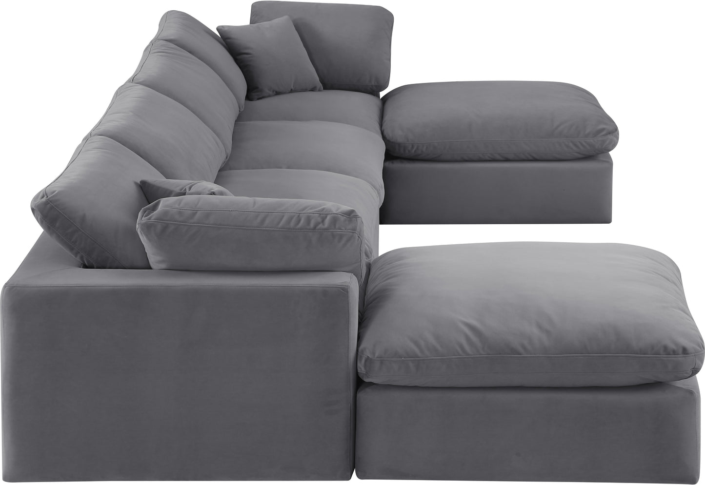 dolce grey velvet modular sectional sec6b