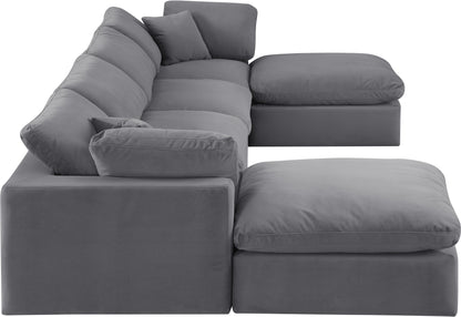 Dolce Grey Velvet Modular Sectional Sec6B