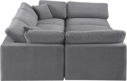 Dolce Grey Velvet Modular Sectional Sec6C