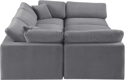 Dolce Grey Velvet Modular Sectional Sec6C