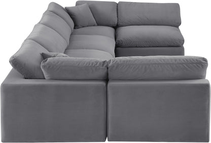 Dolce Grey Velvet Modular Sectional Sec6D