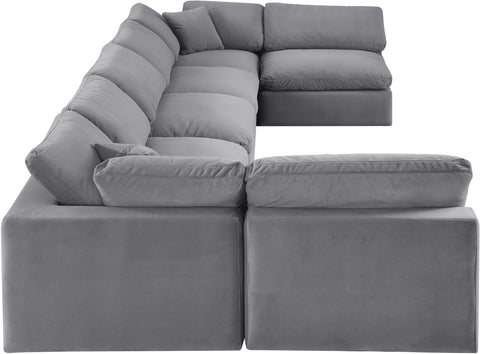 Dolce Grey Velvet Modular Sectional Sec7B