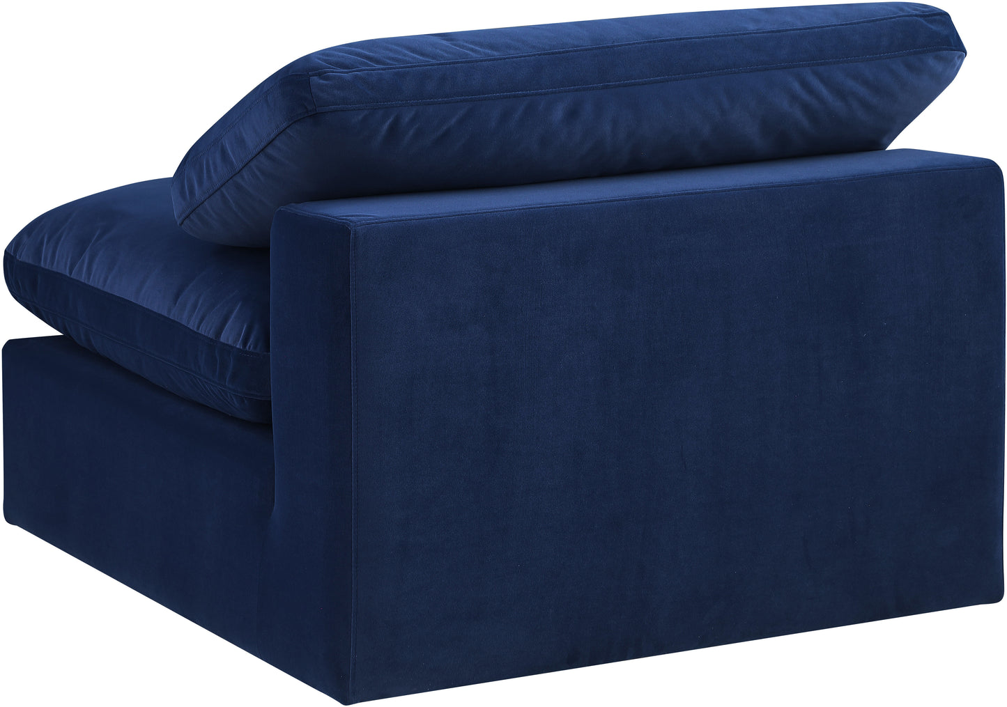 dolce navy velvet modular armless chair armless