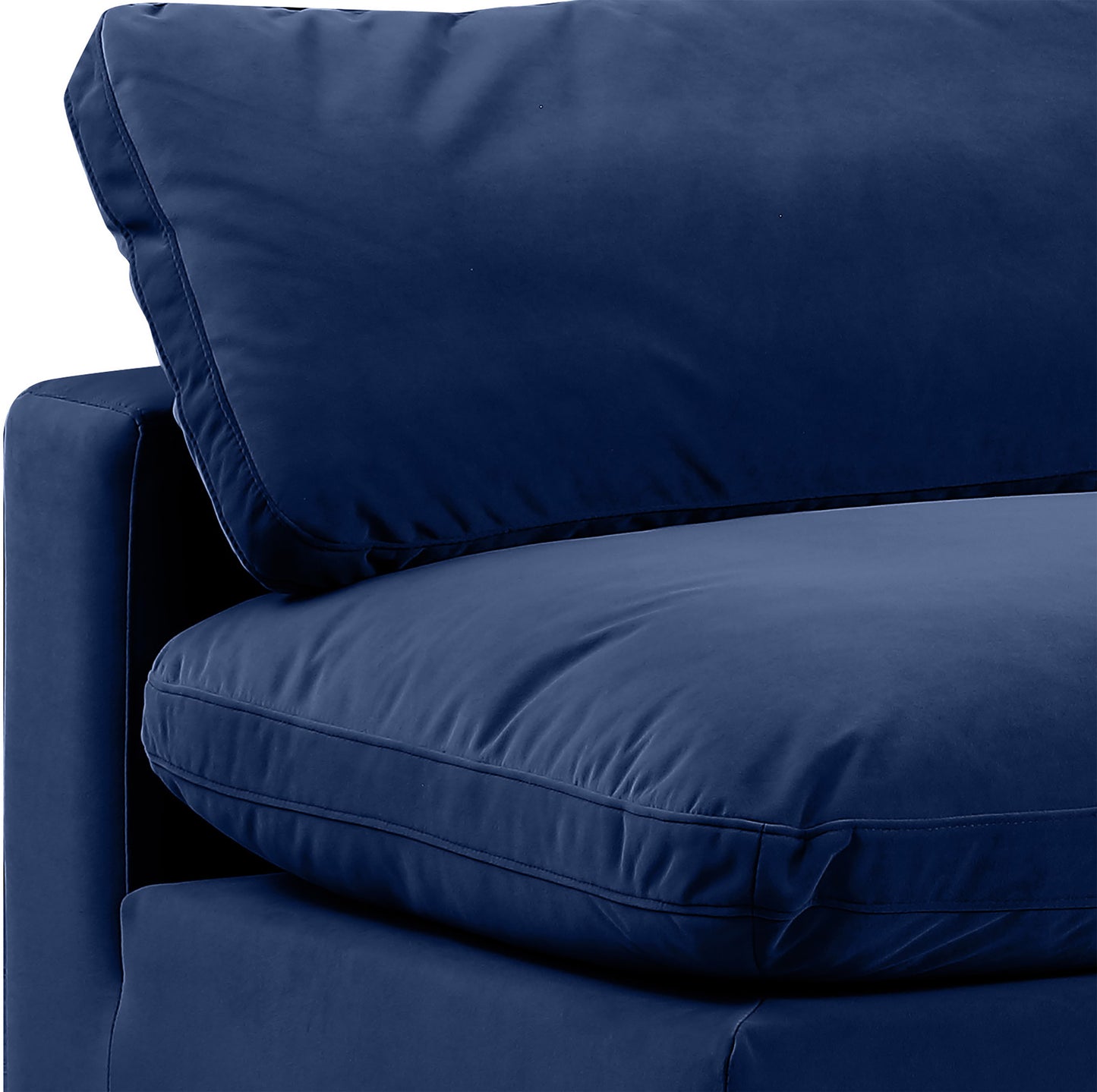 dolce navy velvet modular armless chair armless