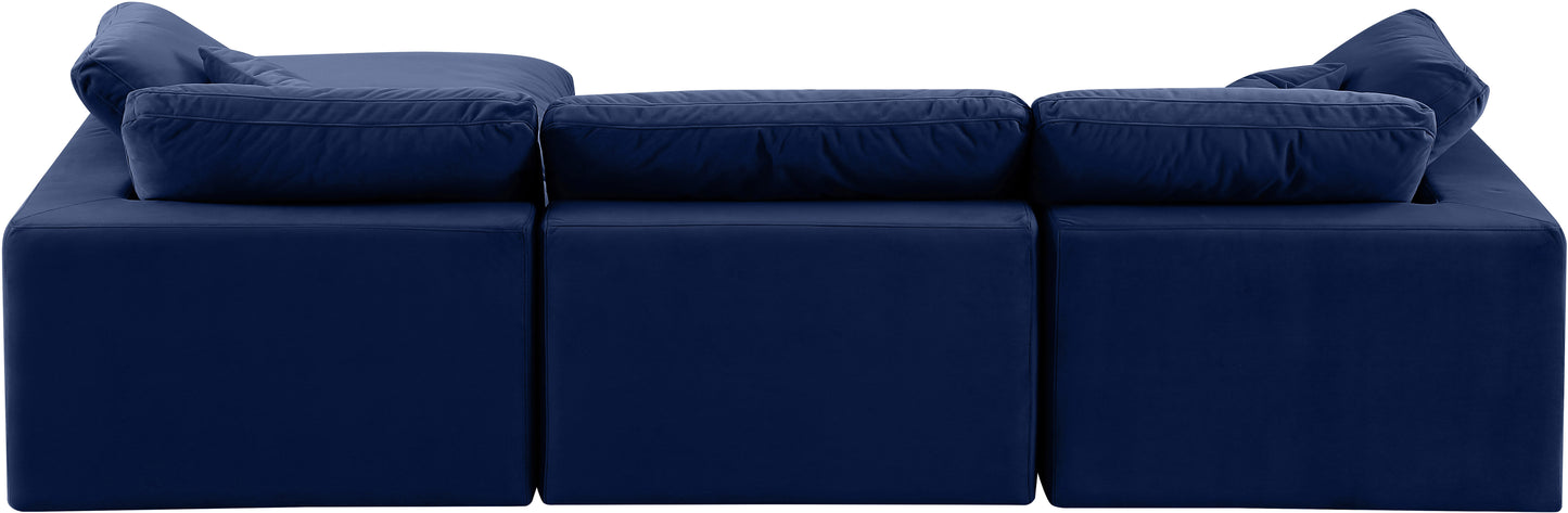 dolce navy velvet modular sectional sec4a